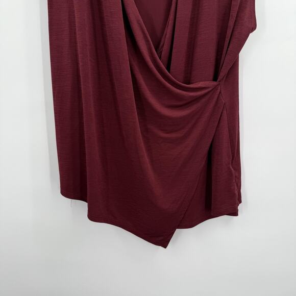 Dear Scarlett Blouse Womens 2X Surplice Drape Sleeveless Top 2XL Plus Size - Picture 3 of 11